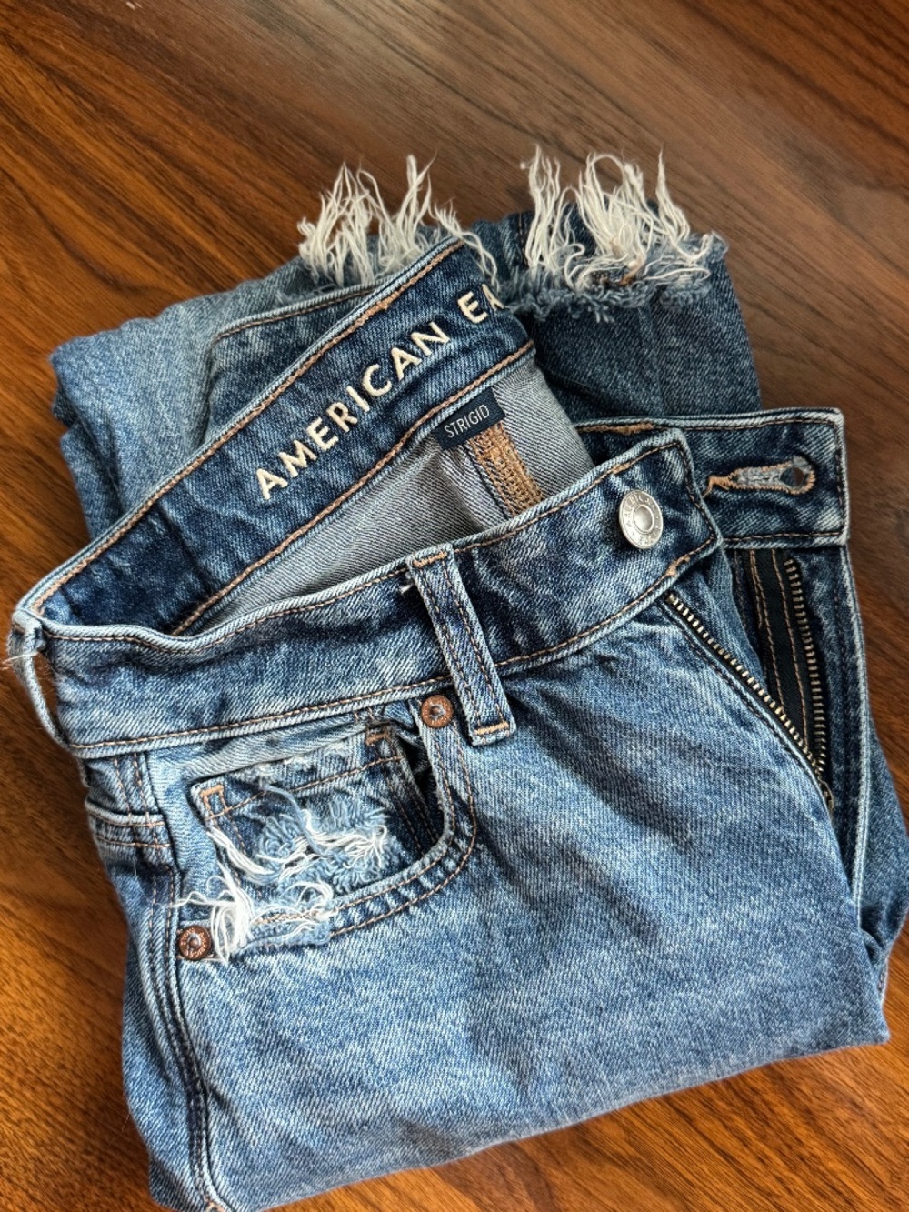 American Eagle Mom Jean, Frayed Hem - 00